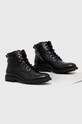 Buty wysokie męskie ze skóry ekologicznej kolor czarny RW23.OBM600 czarny RW23
