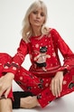 Piżama bawełniana damska z motywem świątecznym kolor multicolor wzorzyste multicolor RW23.PJD907