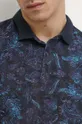 Bavlněné polo tričko pánské tmavomodrá barva Pánský
