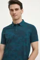 tyrkysová Bavlněné polo tričko pánské zelená barva