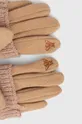 Rękawiczki damskie z dzianiny kolor beżowy Materiał zasadniczy: 93 % Poliester, 7 % Elastan, Inne materiały: 100 % Poliester