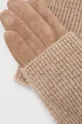 Rękawiczki zamszowe damskie kolor beżowy beżowy