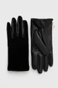 Rękawiczki zamszowe damskie kolor czarny czarny