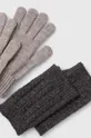 Rękawiczki damskie z dzianiny kolor szary szary
