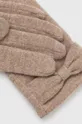 Vlnené rukavice dámske béžová farba béžová