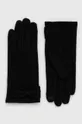 czarny Rękawiczki wełniane damskie kolor czarny Damski