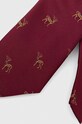 Doplňky Kravata pánská se vzorem vínová barva RW23.ROM905 burgundské