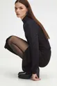 Spódnica damska z metaliczną nicią kolor czarny czarny
