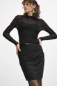 Spódnica damska mini z metaliczną nicią kolor czarny czarny