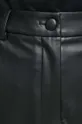 czarny Spodnie damskie ze skóry ekologicznej kolor czarny