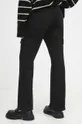 Spodnie damskie gładkie kolor czarny Materiał zasadniczy: 98 % Bawełna, 2 % Elastan, Inne materiały: 100 % Bawełna