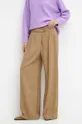 Kalhoty dámské jednobarevné béžová barva béžová