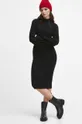 Sukienka damska prążkowana midi w stylu casual kolor czarny czarny