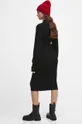 Sukienka damska prążkowana midi w stylu casual kolor czarny 50 % Wiskoza, 26 % Poliamid, 24 % Poliester