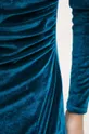 Sukienka damska welurowa kolor turkusowy Damski
