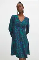 Sukienka midi z kolekcji Medicine x Veronika Blyzniuchenko kolor turkusowy 100 % Wiskoza