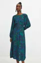 Sukienka damska midi z kolekcji Medicine x Veronika Blyzniuchenko kolor turkusowy turkusowy
