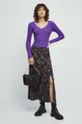 Sweter damski prążkowany kolor fioletowy fioletowy