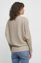 Sweter damski prążkowany kolor beżowy 50 % Wiskoza, 26 % Poliamid, 24 % Poliester