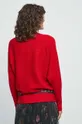 Sweter damski prążkowany kolor czerwony <p>Sweter w kolorze zielonym, czarnym, beżowym, czerwonym: 50 % Wiskoza, 26 % Poliamid, 24 % Poliester Sweter w kolorze fioletowym: 47 % Wiskoza, 30 % Poliester, 23 % Poliamid</p>
