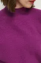 Sweter damski prążkowany kolor fioletowy Damski