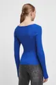 Sweter damski prążkowany kolor niebieski 70 % Wiskoza, 30 % Poliamid