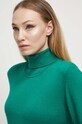 Sweter damski gładki kolor zielony turkusowy RW23.SWD061