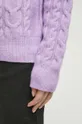 Sweter z domieszką wełny damski kolor fioletowy Damski