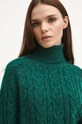 Sweter z domieszką wełny damski kolor zielony RW23.SWD070 zielony RW23