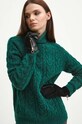 Sweter z domieszką wełny damski kolor zielony zielony RW23.SWD070