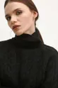 czarny Sweter z domieszką wełny damski kolor czarny