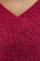 Sweter damski gładki kolor różowy Damski