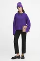 Sweter damski gładki kolor fioletowy fioletowy