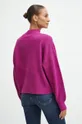 Sweter z domieszką wełny damski gładki kolor różowy 60 % Akryl, 32 % Poliester, 5 % Wełna, 3 % Elastan