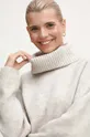 beżowy Sweter damski z fakturą kolor beżowy