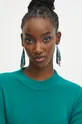 turkusowy Sweter damski prążkowany kolor zielony