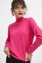 Sweter damski gładki kolor różowy różowy