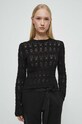Sweter damski ażurowy kolor czarny czarny RW23.SWD311