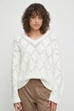 Sweter damski z fakturą kolor beżowy beżowy RW23.SWD406