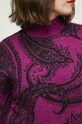 Sweter z domieszką wełny damski wzorzysty kolor fioletowy RW23.SWD502 fioletowy