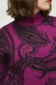 Sweter z domieszką wełny damski wzorzysty kolor fioletowy Damski