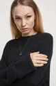 czarny Sweter damski prążkowany kolor czarny