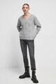 Sweter z domieszką wełny damski z fakturą kolor szary RW23.SWD609 szary RW23