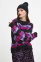 Sweter damski wzorzysty kolor czarny czarny