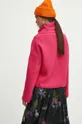 Sweter z domieszką wełny damski gładki kolor różowy 60 % Akryl, 32 % Poliester, 5 % Wełna, 3 % Elastan