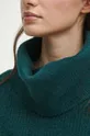 Sweter z domieszką wełny damski gładki kolor turkusowy Damski