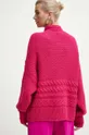 Sweter damski z fakturą kolor różowy 86 % Akryl, 10 % Poliester, 4 % Poliamid