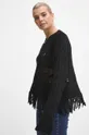 Sweter damski ażurowy kolor czarny Damski