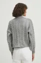 Sweter z domieszką wełny damski z fakturą kolor szary 70 % Akryl, 30 % Wełna