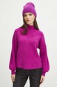 Sweter damski gładki kolor różowy różowy RW23.SWD979